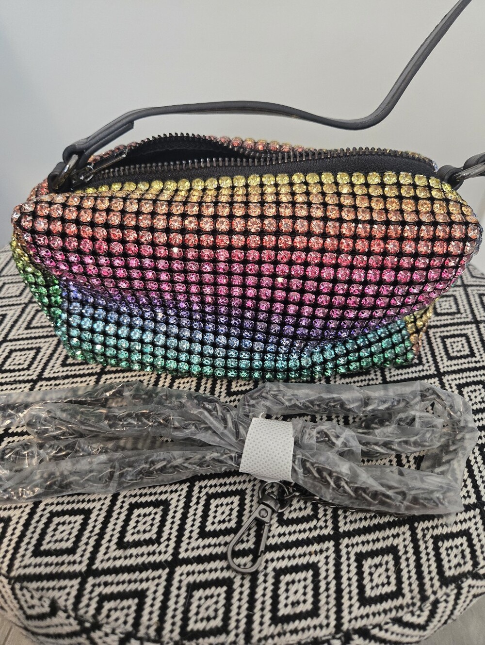 Multicolor Bling Rhinestine Mini Shoulder Bag - Picture 4 of 6
